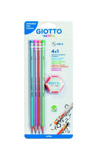 Μολύβι Giotto Matita HB 4τμχ με γόμα σε Blister 000233500