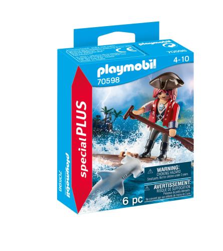 Playmobil Special Plus Πειρατής με Σχεδία και Σφυροκέφαλος Καρχαρίας 70598