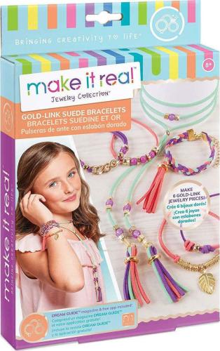 Make it Real - Gold Link Suede Bracelets (1207)