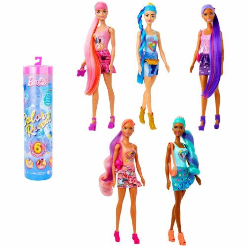 Κούκλα Barbie Color Reveal Με 6 Εκπλήξεις, Σειρά Τζιν HJX55