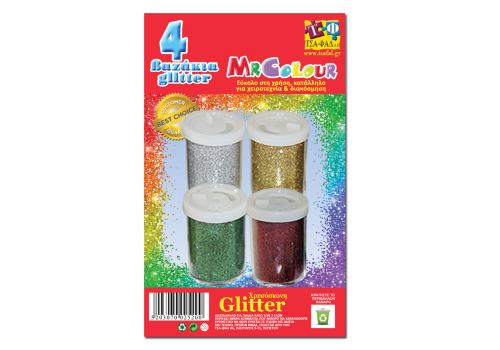 ΤΣΑ-ΦΑΛ Βαζάκι glitter Blister 4tmx διαφορα Χρώματα, Σ2520.4