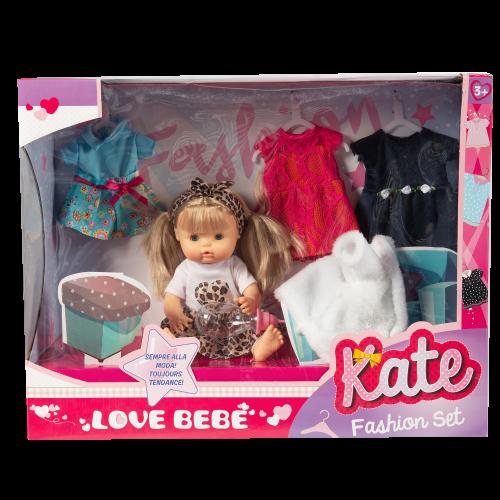 Love Bebé Κούκλα Kate με Ρούχα PRG00373