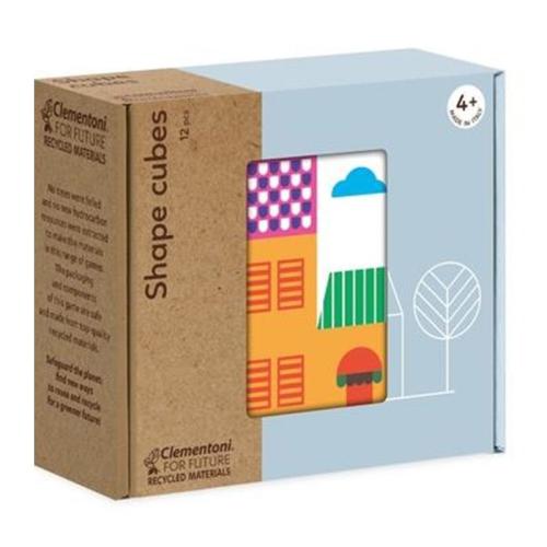 Clementoni Shapes Cubes Puzzle Eco Παζλ Κύβοι Σπίτια 12 Τεμαχίων 1265-16227