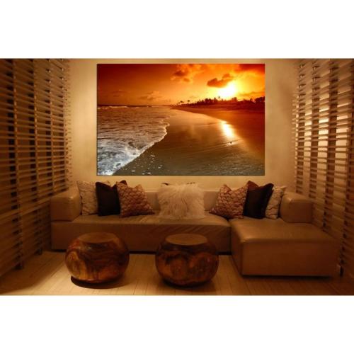 Πίνακας σε καμβά με θέα το ηλιοβασίλεμα 80x120 Τελαρωμένος καμβάς σε ξύλο με πάχος 2cm