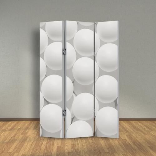 Παραβάν διαχωριστικό χώρου με White balls 2000x180 Μουσαμά Δύο όψεις