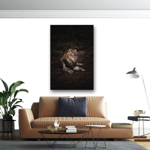 Πίνακας σε καμβά Λιοντάρι ξαπλωμένο 135x90 Τελαρωμένος καμβάς σε ξύλο με πάχος 2cm