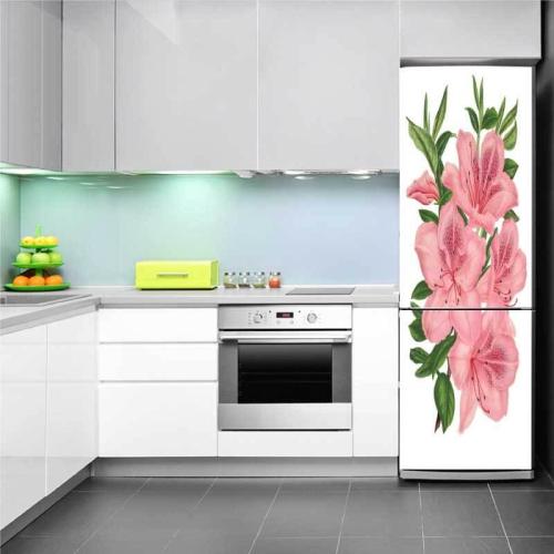 Αυτοκόλλητο ψυγείου Ροζ άνθη 75x180 Αυτοκόλλητα ψυγείου