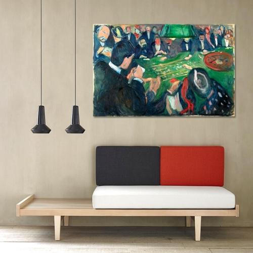 Πίνακας σε καμβά Edvard Munch - At the Roulette Table in Monte Carlo 93x60 Τελαρωμένος καμβάς σε ξύλο με πάχος 2cm
