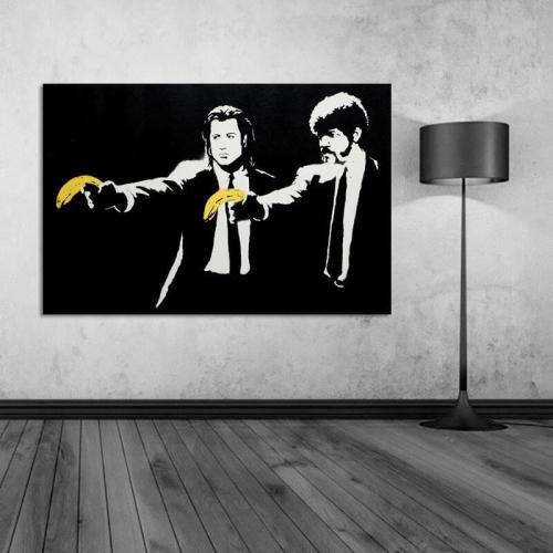 Πίνακας σε καμβά Banksy - Pulp Fiction 46x30 Τελαρωμένος καμβάς σε ξύλο με πάχος 2cm