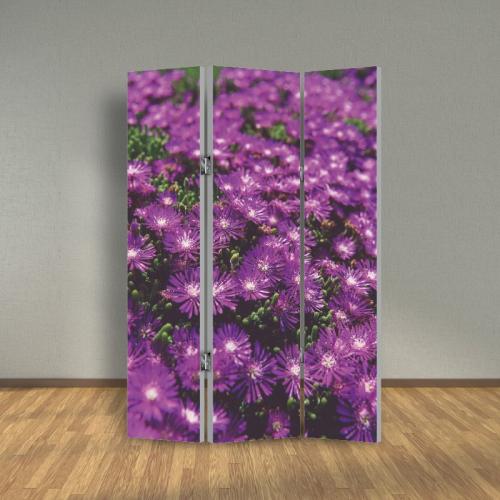 Παραβάν Μοτίβο με μωβ λουλούδια 120x160 Ύφασμα Μία όψη
