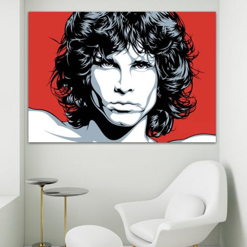 Πίνακας σε καμβά Jim Morrison Vector Art 71x50 Τελαρωμένος καμβάς σε ξύλο με πάχος 2cm