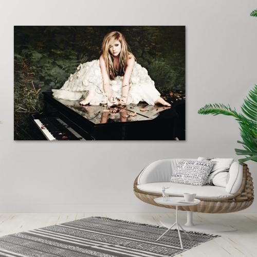 Πίνακας σε καμβά Avril Lavigne 120x80 Τελαρωμένος καμβάς σε ξύλο με πάχος 2cm