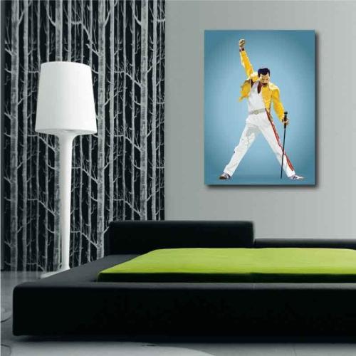 Πίνακας σε καμβά Freddie Mercury 80x112 Τελαρωμένος καμβάς σε ξύλο με πάχος 2cm