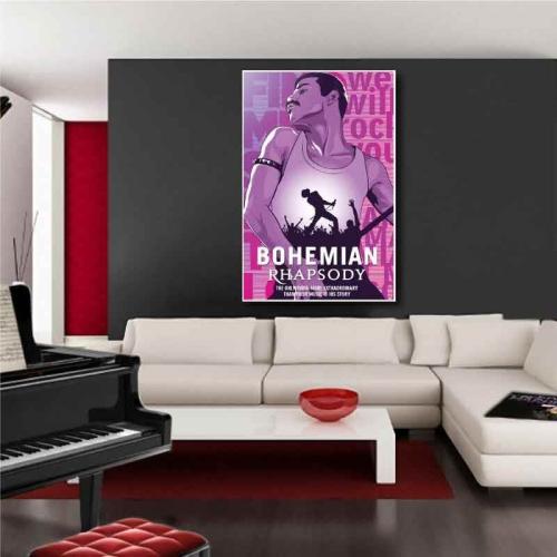 Πίνακας σε καμβά Freddie Mercury - Bohemian Rhapsody Poster 50x76 Τελαρωμένος καμβάς σε ξύλο με πάχος 2cm