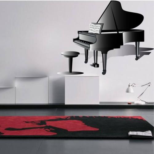 Αυτοκόλλητα τοίχου Πιάνο με παρτιτούρα 100x110 Αυτοκόλλητα τοίχου