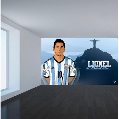 Ταπετσαρία τοίχου Messi Βραζιλία 100x60 Ύφασμα