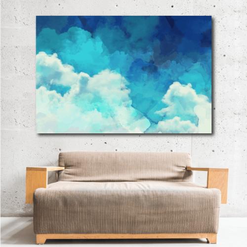 Πίνακας σε καμβά με Σύννεφα 110x165 Τελαρωμένος καμβάς σε ξύλο με πάχος 2cm