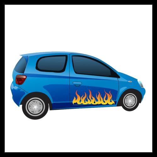 Αυτοκόλλητα αυτοκινήτου Έγχρωμη φλόγα 10x5 Αυτοκόλλητα Αυτοκίνητου