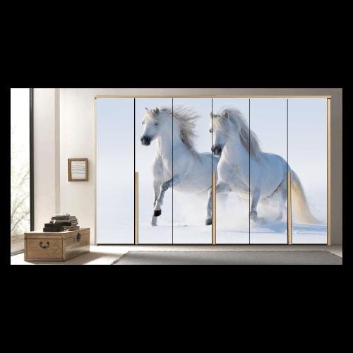 Αυτοκόλλητο ντουλάπας άλογα 125x310 Αυτοκόλλητα ντουλάπας