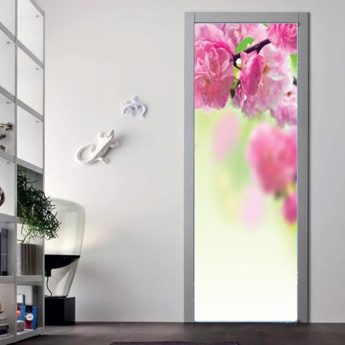 Αυτοκόλλητα για πόρτες με Ροζ Λουλούδια 2 80x220 Αυτοκόλλητα πόρτας