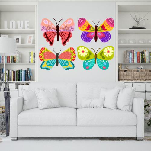 Αυτοκόλλητο τοίχου Multicolor butterflies 101x70 Αυτοκόλλητα τοίχου