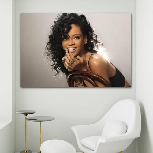 Πίνακας σε καμβά Rihanna 3 150x100 Τελαρωμένος καμβάς σε ξύλο με πάχος 2cm