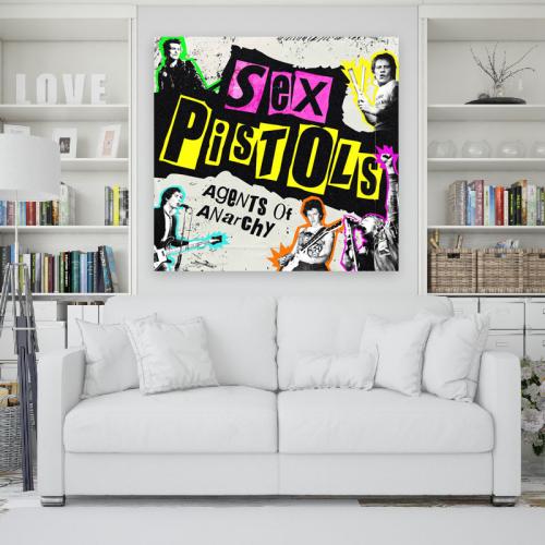 Πίνακας σε καμβά Sex Pistols 83x80 Τελαρωμένος καμβάς σε ξύλο με πάχος 2cm