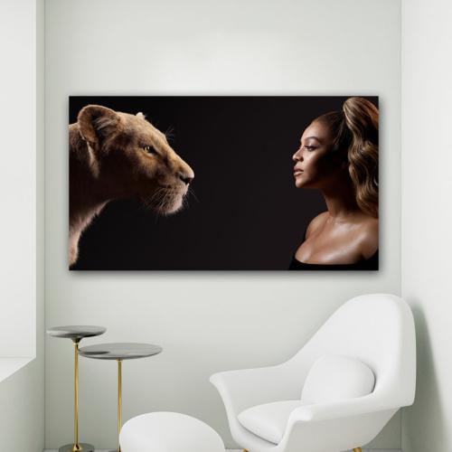 Πίνακας σε καμβά Beyonce The Lion King 195x110 Τελαρωμένος καμβάς σε ξύλο με πάχος 2cm