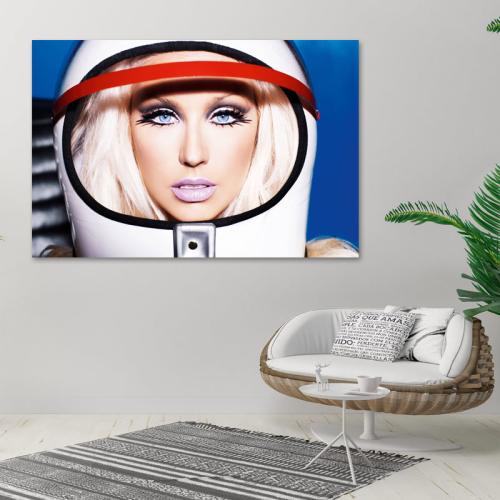 Πίνακας σε καμβά Christina Aguilera 75x50 Τελαρωμένος καμβάς σε ξύλο με πάχος 2cm