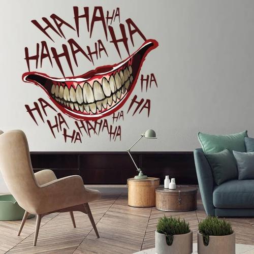 Αυτοκόλλητο τοίχου Joker γέλιο 100x100 Αυτοκόλλητα τοίχου