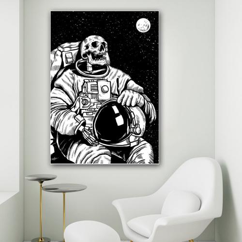 Πίνακας σε καμβά Skeleton Astronaut 80x113 Τελαρωμένος καμβάς σε ξύλο με πάχος 2cm