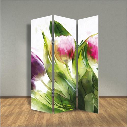 Παραβάν Abstract tulips 200x180 Ύφασμα Μία όψη