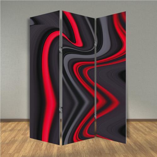 Παραβάν Abstract black and red 160x180 Μουσαμά Δύο όψεις