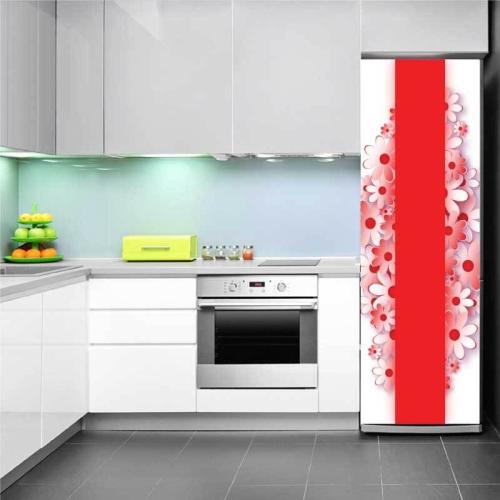 Αυτοκόλλητο ψυγείου Κόκκινες μαργαρίτες 70x160 Αυτοκόλλητα ψυγείου