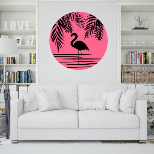 Αυτοκόλλητο τοίχου Flamingo shadow 80x80 Αυτοκόλλητα τοίχου