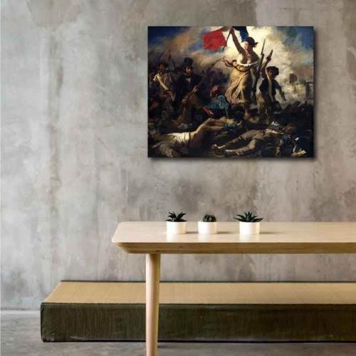 Πίνακας σε καμβά Eugène Delacroix - Liberty Leading the People - 1830 102x80 Τελαρωμένος καμβάς σε ξύλο με πάχος 2cm