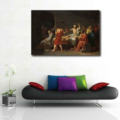 Πίνακας σε καμβά Jacques Louis David - The Death of Socrates - 1787 168x110 Τελαρωμένος καμβάς σε ξύλο με πάχος 2cm