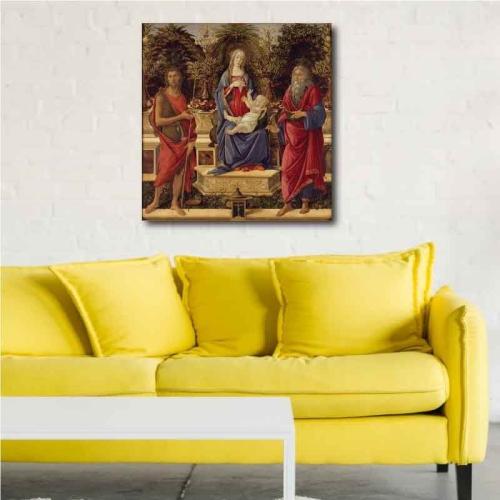 Πίνακας σε καμβά Sandro Botticelli - The Bardi Altarpiece - 1484 80x84 Τελαρωμένος καμβάς σε ξύλο με πάχος 2cm