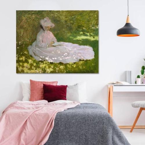 Πίνακας σε καμβά Claude Monet - Springtime 131x100 Τελαρωμένος καμβάς σε ξύλο με πάχος 2cm