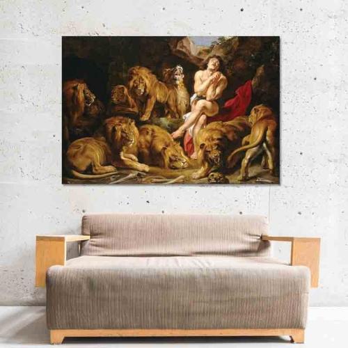 Πίνακας σε καμβά Peter Paul Rubens - Daniel in the Lions' Den 178x120 Τελαρωμένος καμβάς σε ξύλο με πάχος 2cm