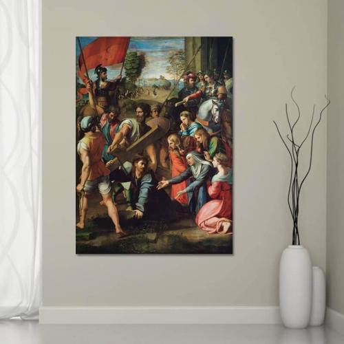 Πίνακας σε καμβά Raffaello - Christ Falling on the Way to Calvary 30x42 Τελαρωμένος καμβάς σε ξύλο με πάχος 2cm