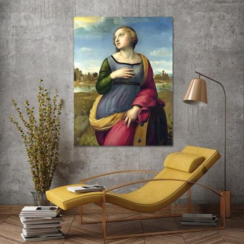 Πίνακας σε καμβά Raffaello - St. Catherine of Alexandria 50x66 Τελαρωμένος καμβάς σε ξύλο με πάχος 2cm