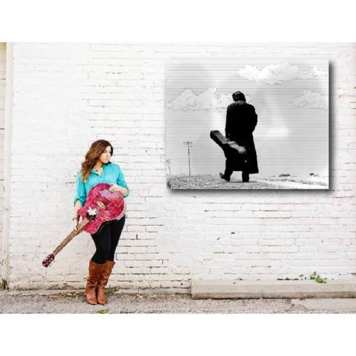 Πίνακας σε καμβά του Johnny Cash Walking 30x45 Τελαρωμένος καμβάς σε ξύλο με πάχος 2cm