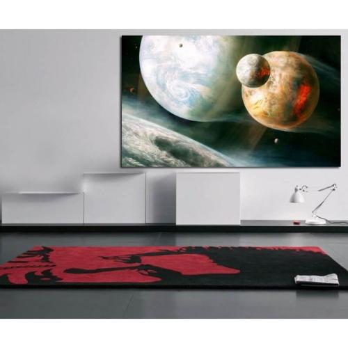 Πίνακας σε καμβά με Γη και δορυφόρους 80x120 Τελαρωμένος καμβάς σε ξύλο με πάχος 2cm