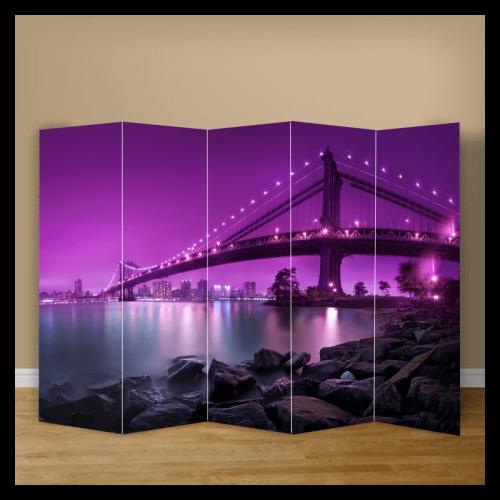 Παραβάν Γέφυρα στη Νέα Υόρκη 120x160 Ύφασμα Μία όψη