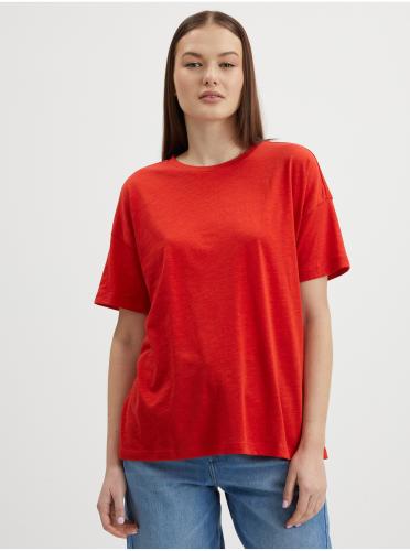 Κόκκινο χαλαρό βασικό μπλουζάκι θορυβώδες May Mathilde - Γυναίκες
