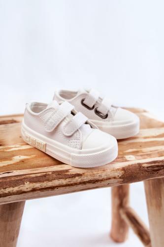 Παιδικά δερμάτινα αθλητικά παπούτσια Velcro BIG STAR KK374091 Λευκό