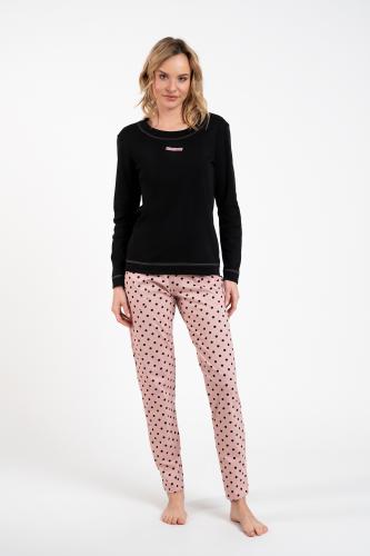 Women's pajamas Bonilla long sleeves, long legs - black/print