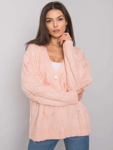RUE PARIS Ανοιχτό ροζ πλεκτό πουλόβερ με πλεξούδες