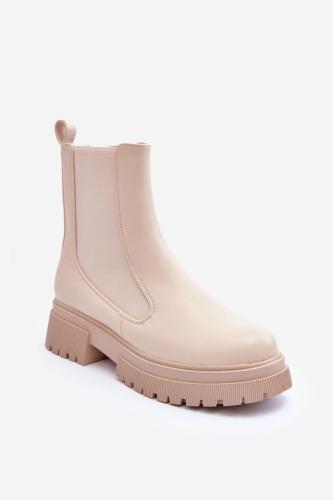 Beige Isminna Classic Leather Chelsea Boots